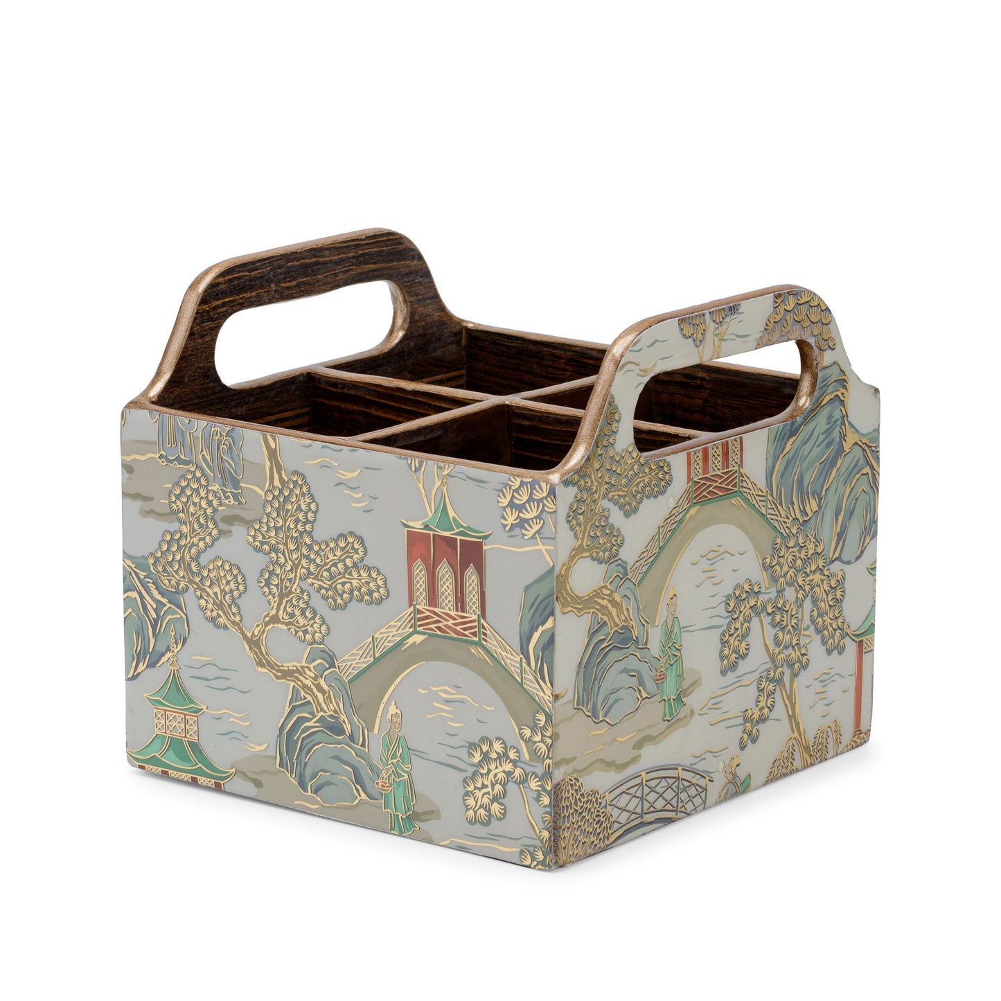 Chinoiserie - 4 part cutlery holder