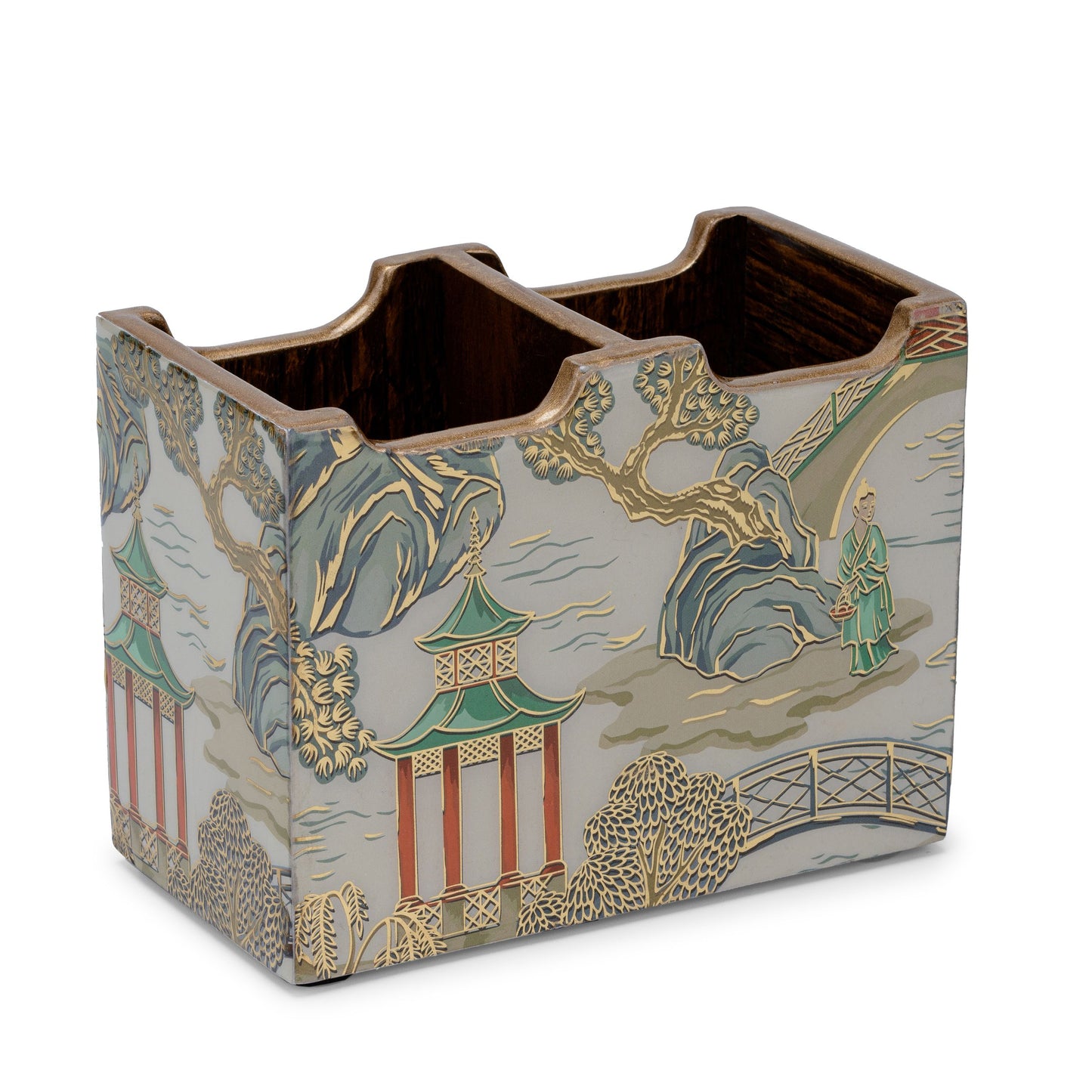 Villaggio chinoiserie - 2 part cutlery holder