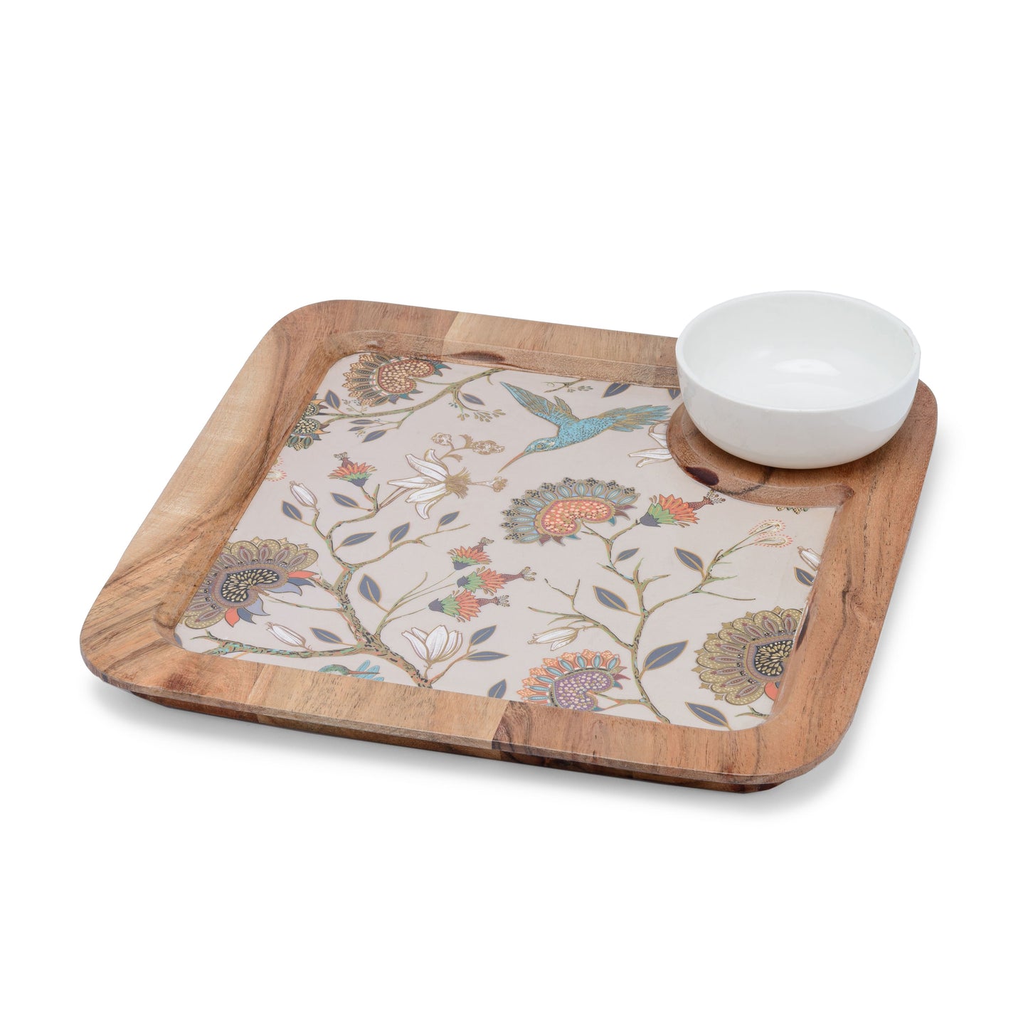 Gardenia - Chip & dip wooden platter