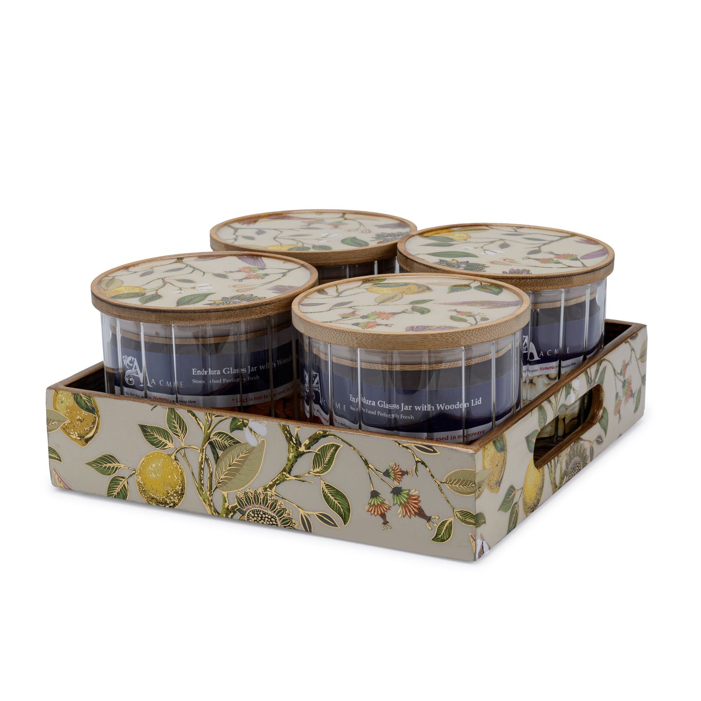 Limone - 4 jar storage set (Fluted)