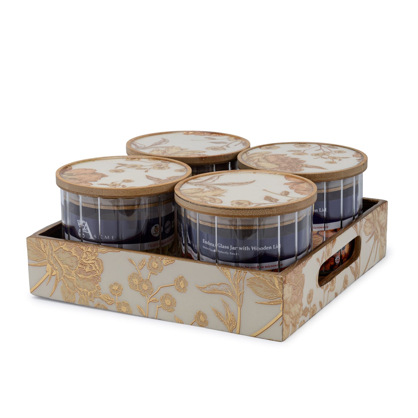 Rosa Victoria - 4 jar storage set (Fluted)