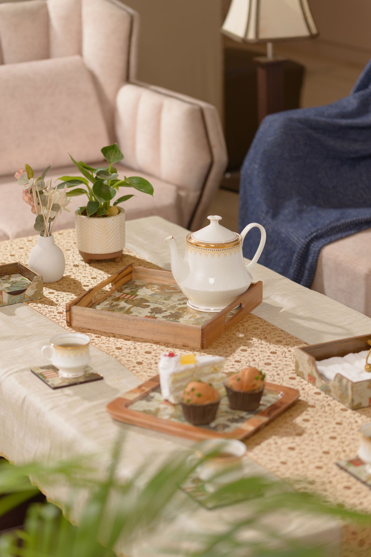 Chinoiserie - Square tray - Set of 2