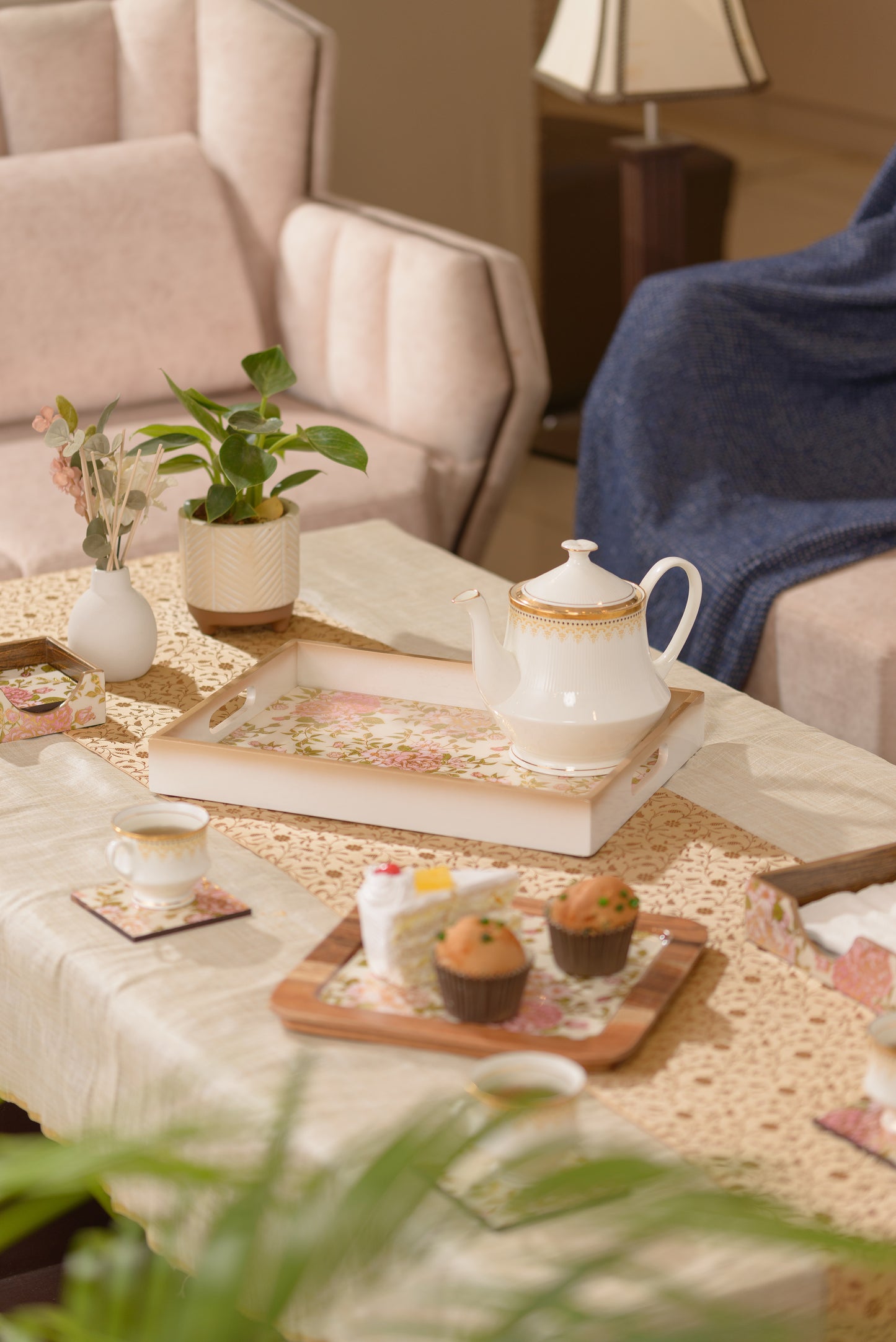 Fiori - Painted Rectangle tray - Set of 3