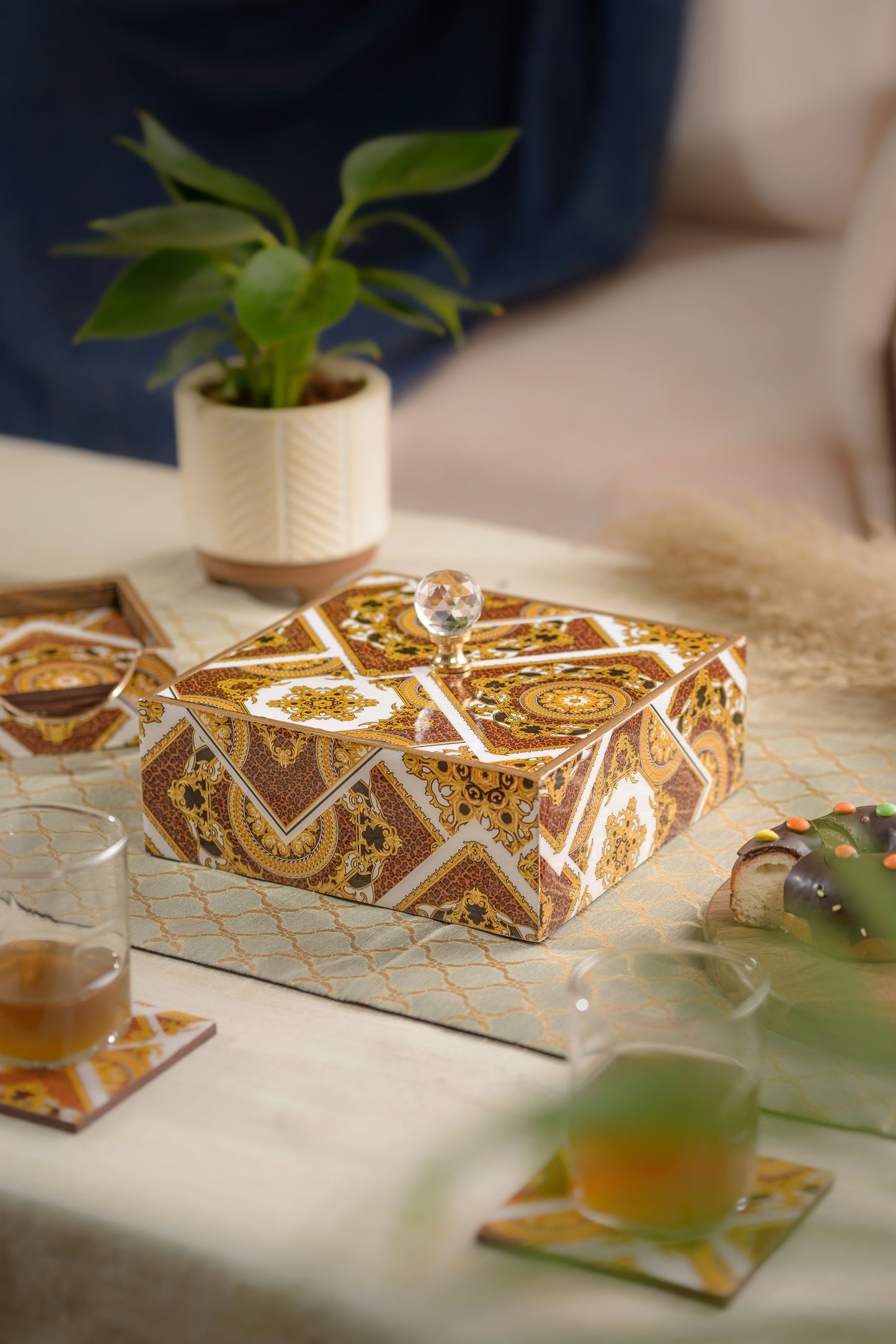 Indiano - 4 part wooden storage box