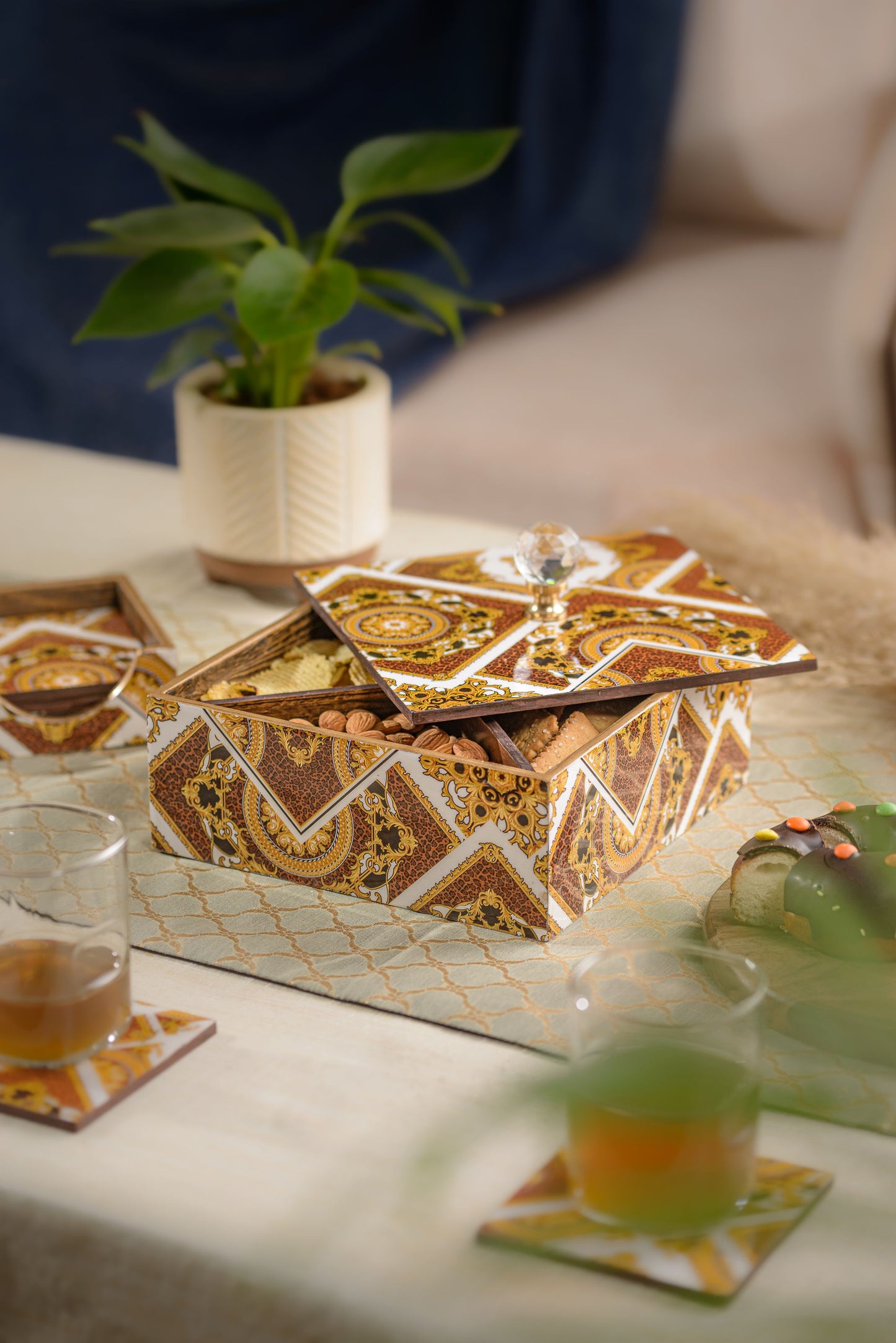 Indiano - 4 part wooden storage box