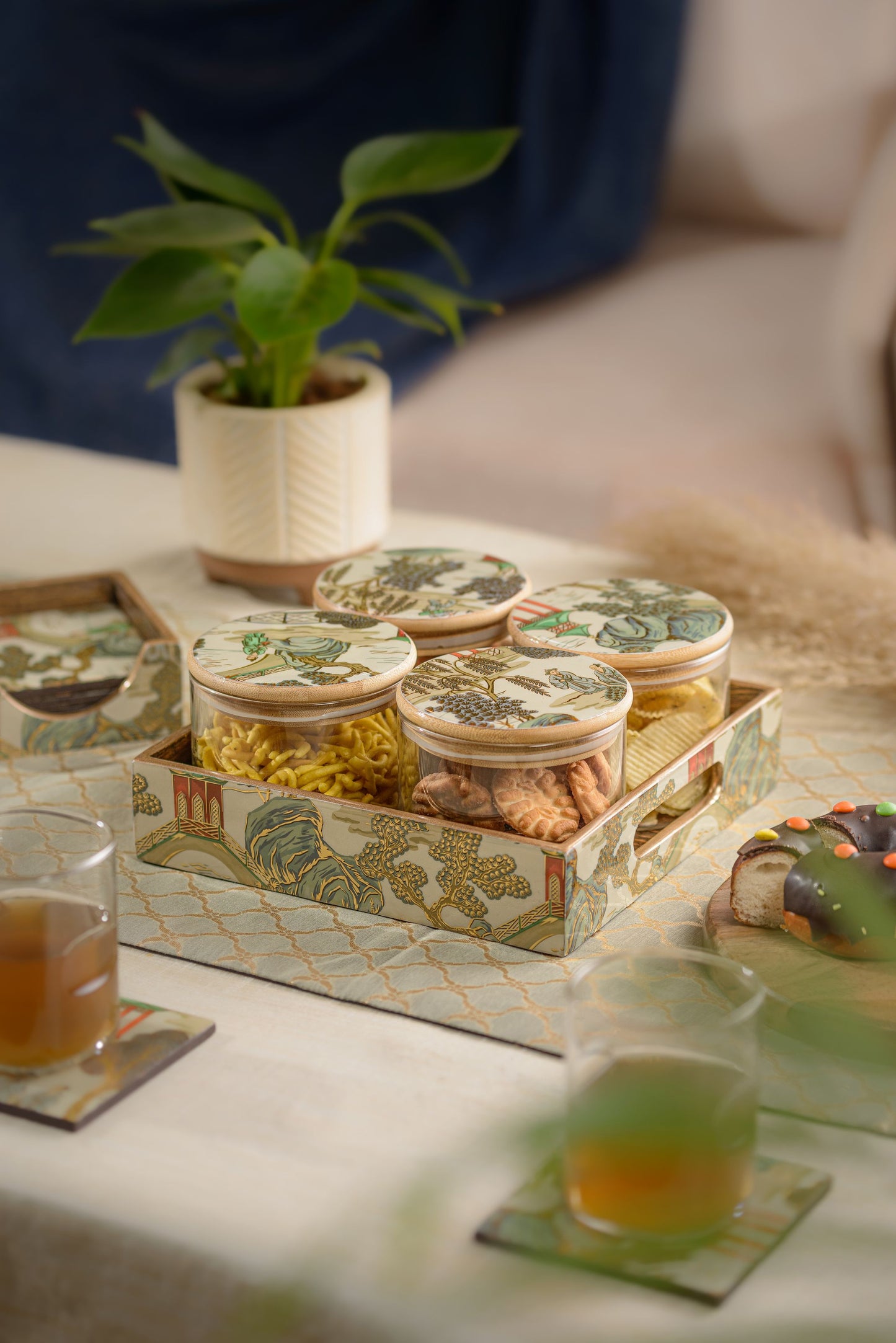 Chinoiserie - 4 jar storage set (Large)