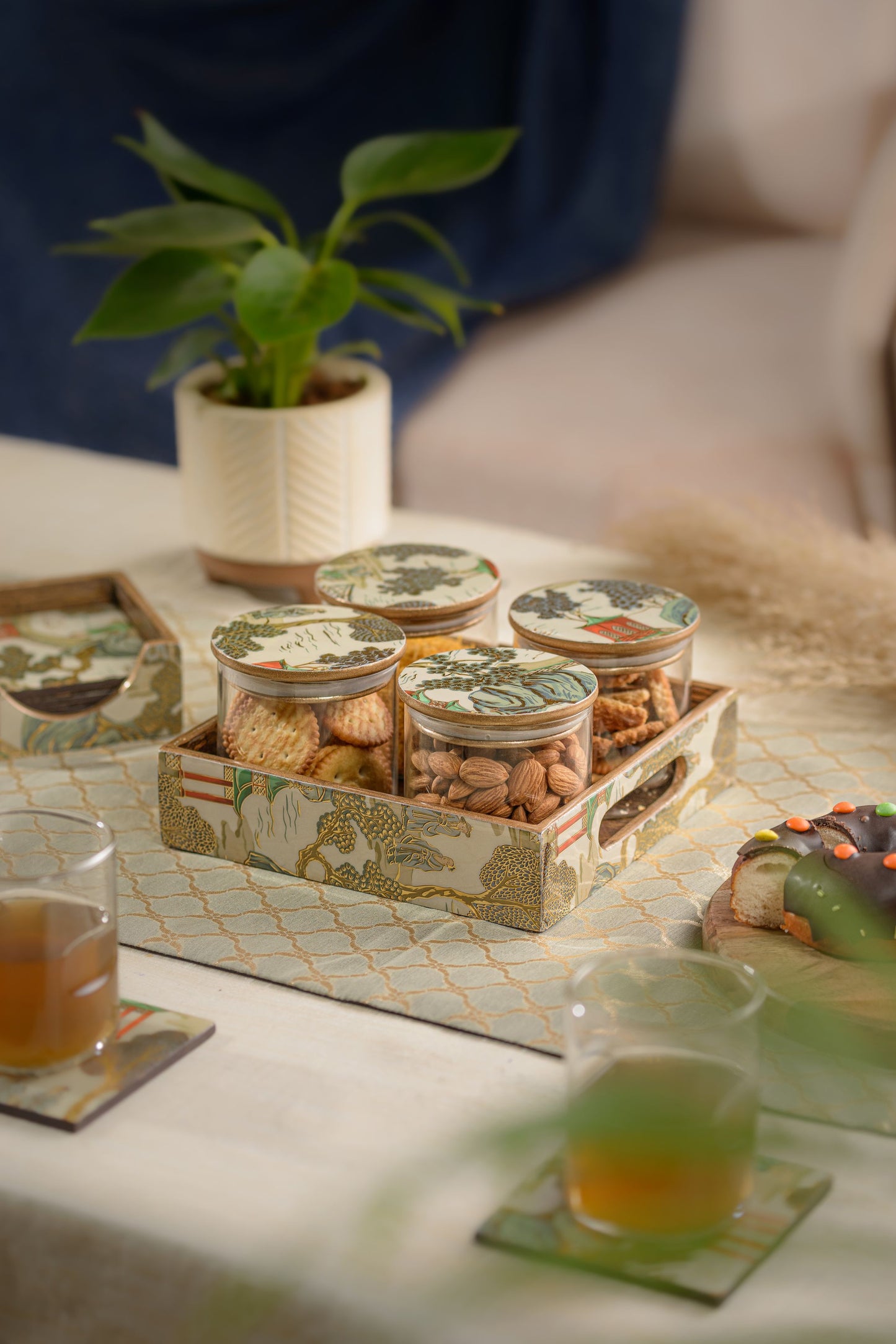 Chinoiserie - 4 jar storage set (Small)