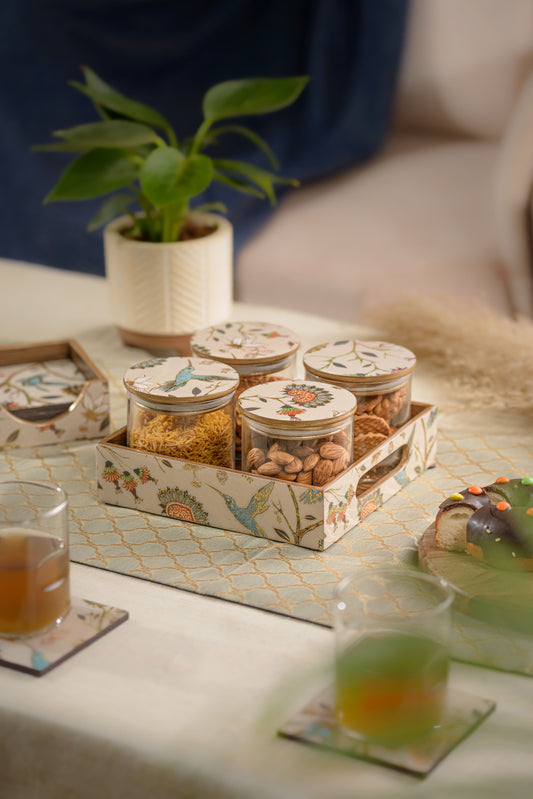Gardenia - 4 jar storage set (Small)