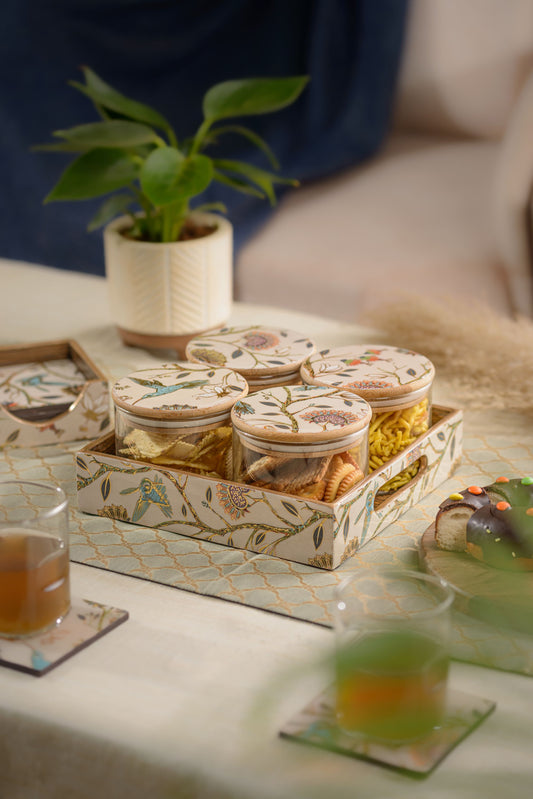 Gardenia - 4 jar storage set (Large)