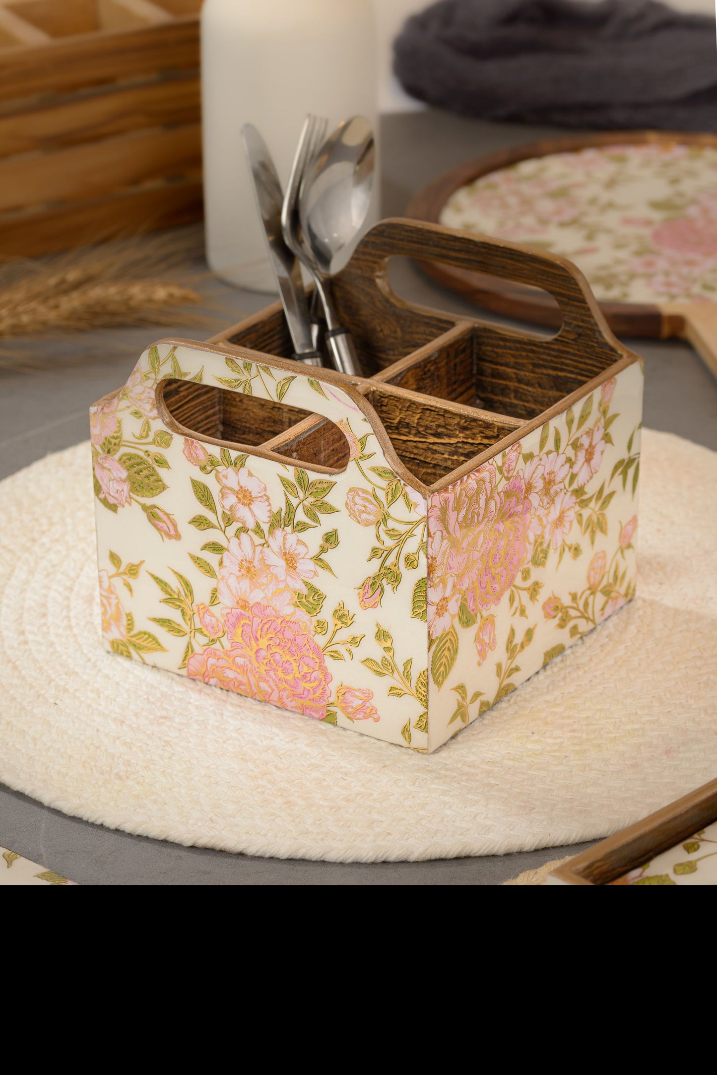 Fiori amore - 4 part cutlery holder