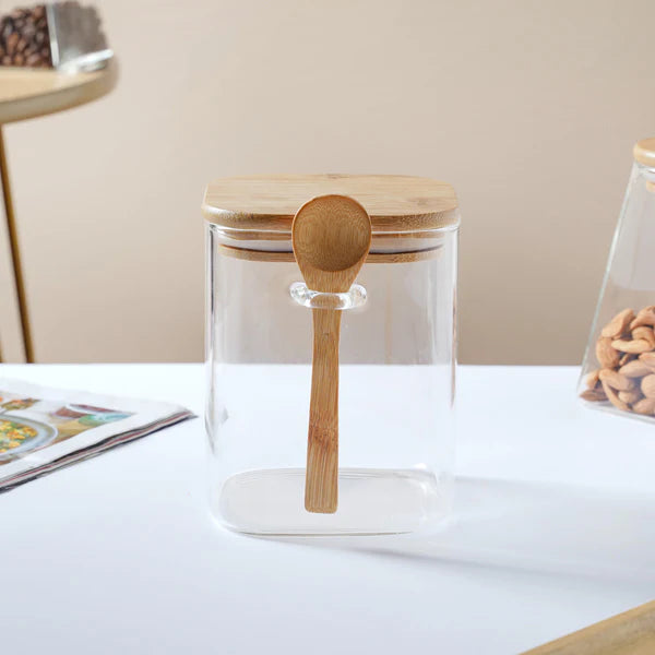 Square Glass Jar With Lid - 800ml (Small)