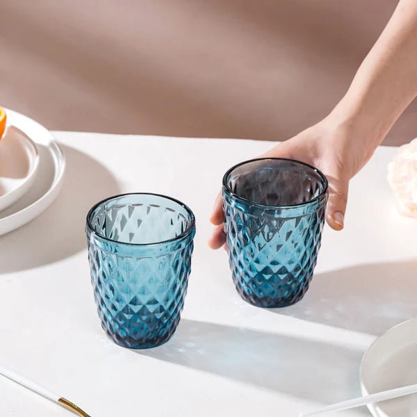 Aqua blue water glasses (set of 6)