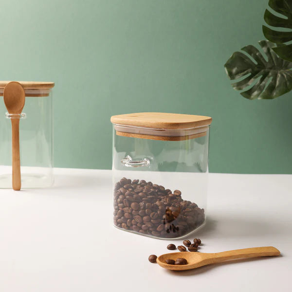 Square Glass Jar With Lid - 1000ml (Medium)