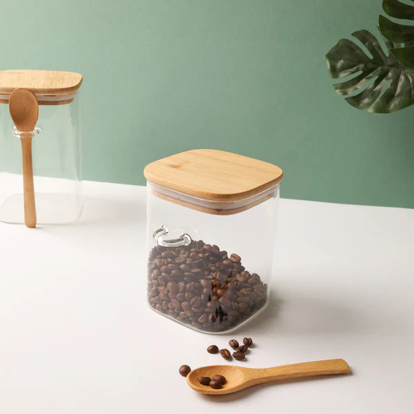 Square Glass Jar With Lid - 1000ml (Medium)