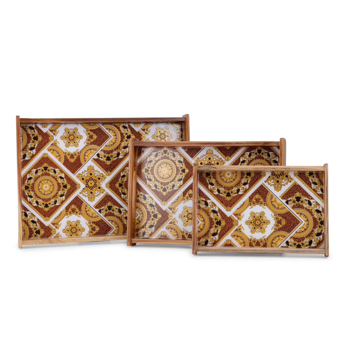 Classico indiano - Rectangle tray (Large & Medium) Set of two