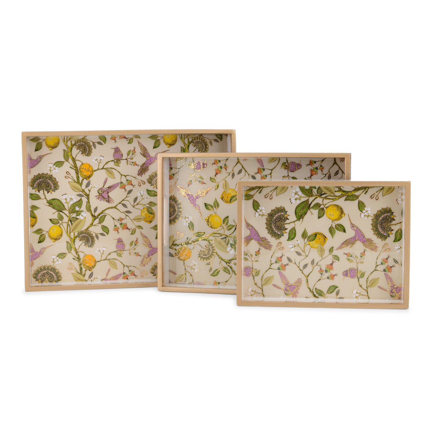 Hachidori limone- Painted Rectangle tray (Large & Medium) Set of two