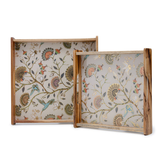 Gardenia exotica - Square tray (Medium & Small) Set of two