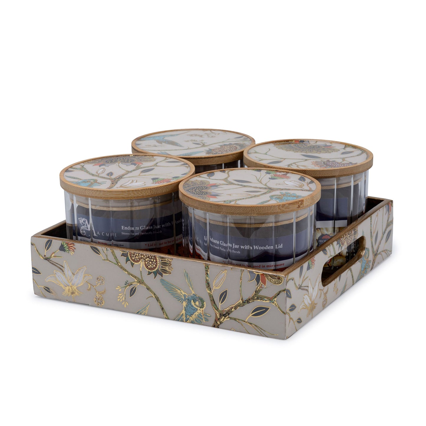 Gardenia exotica - 4 jar storage set (Fluted)