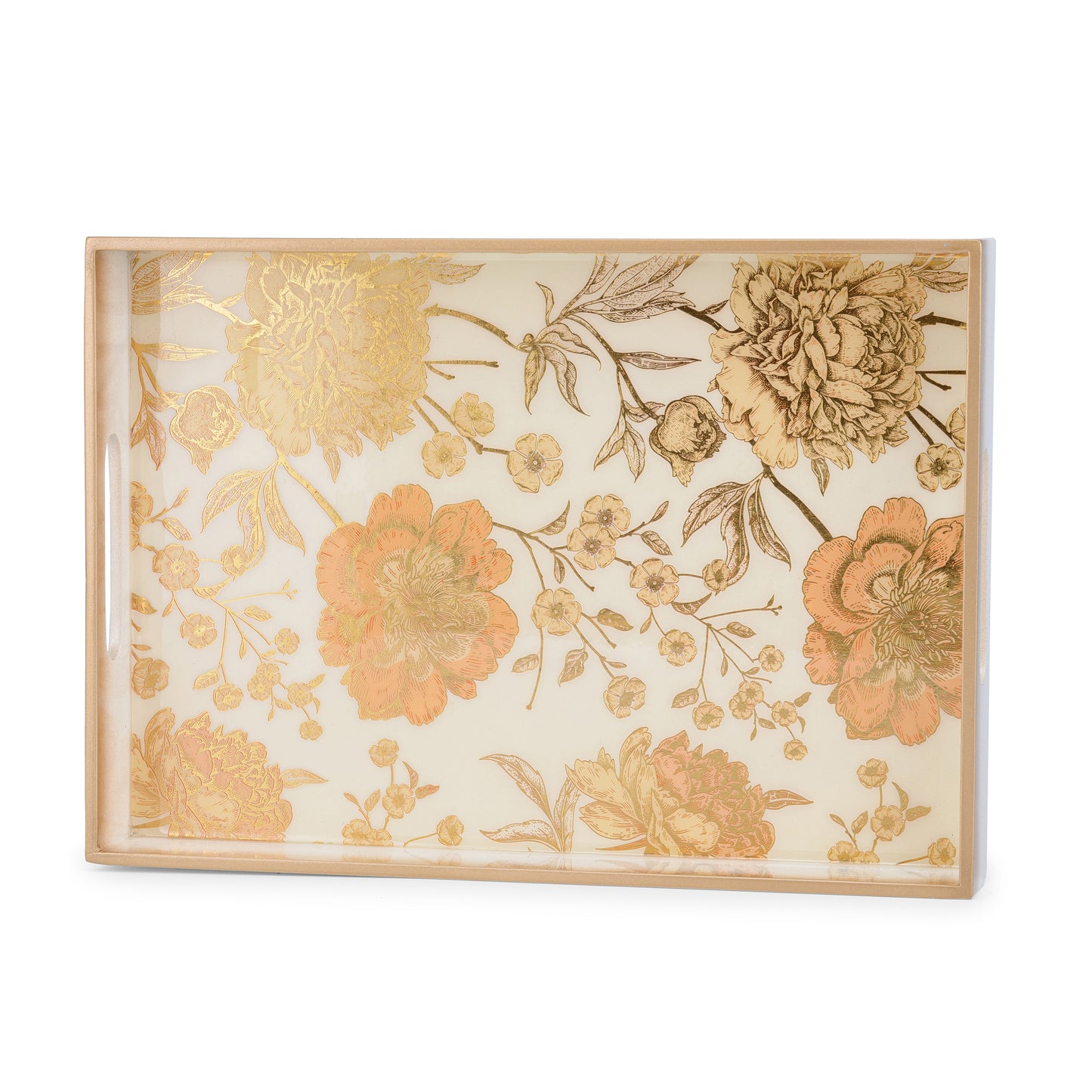 Rosa Victoria - Painted Rectangle tray (Large & Medium) Set of two