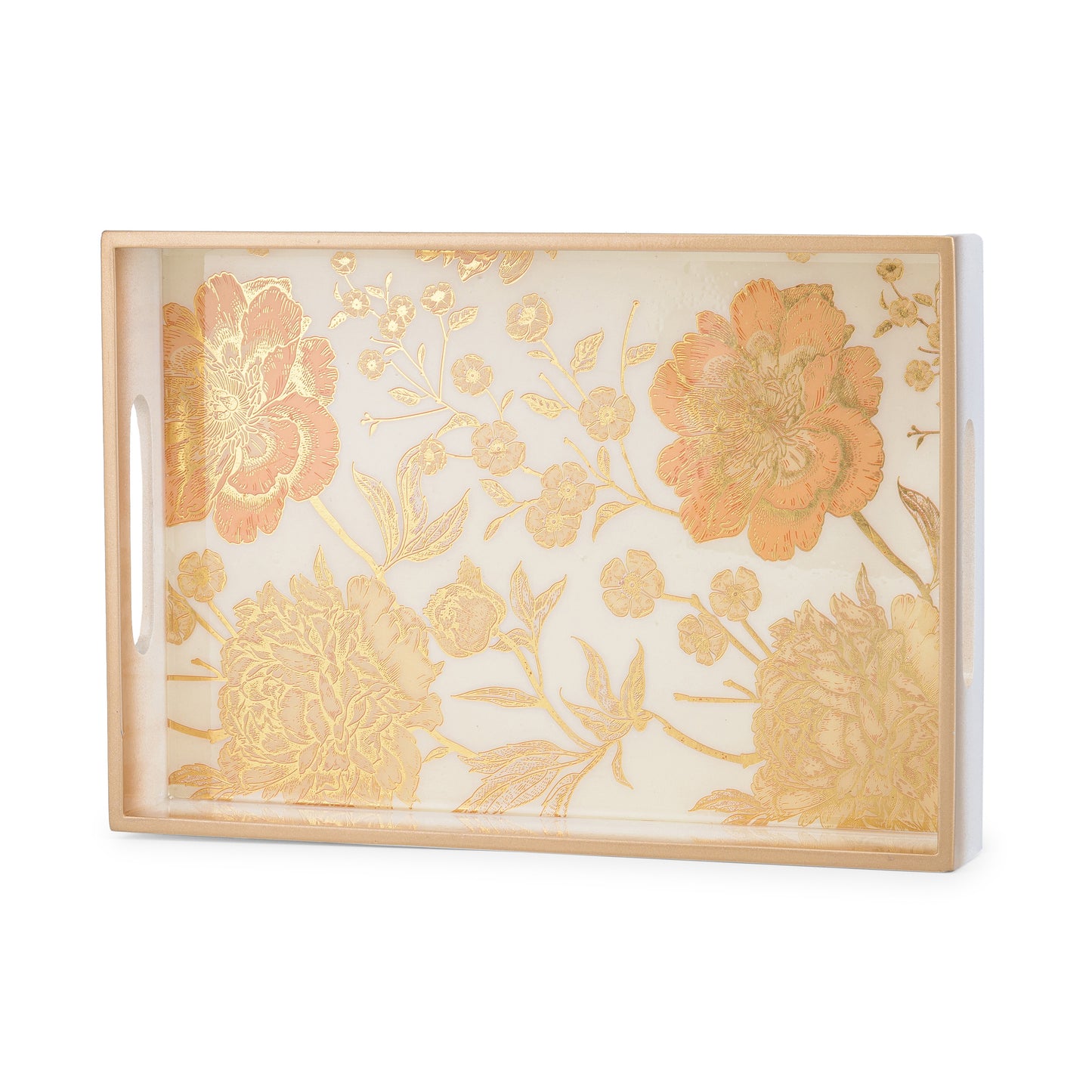 Rosa Victoria - Painted Rectangle tray (Large & Medium) Set of two