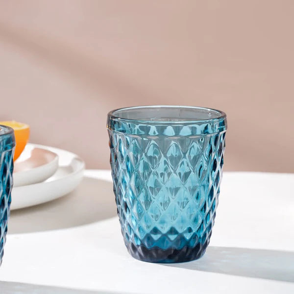 Aqua blue water glasses (set of 6)