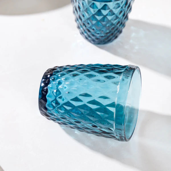 Aqua blue water glasses (set of 6)