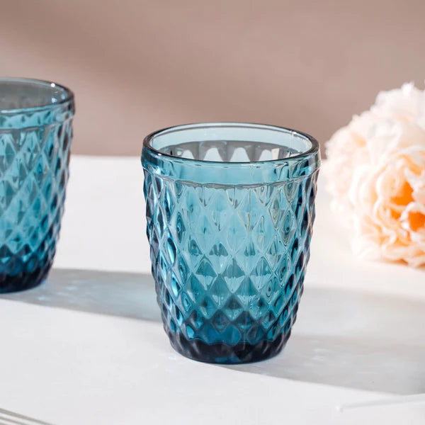 Aqua blue water glasses (set of 6)